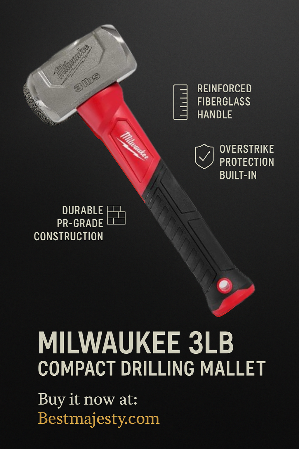 Milwaukees ๐ ๐ถ๐น๐๐ฎ๐๐ธ๐ฒ๐ฒ 3lb Fiberglass Drilling Hammer