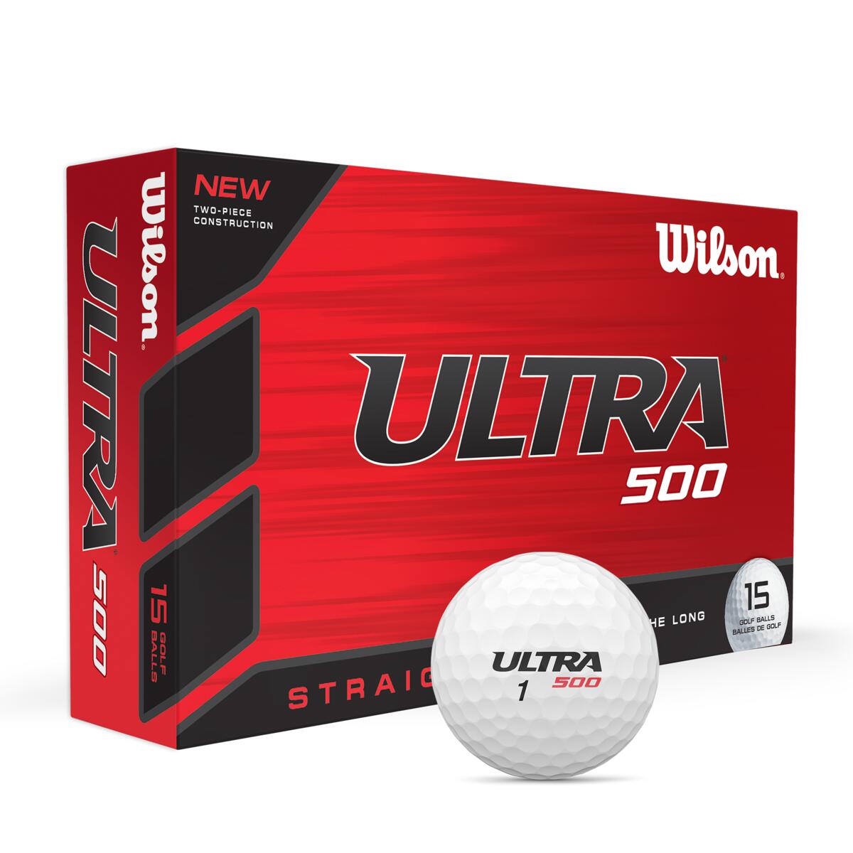 Wilson Ultra 500 Straight Golf Ball (15-Pack), White