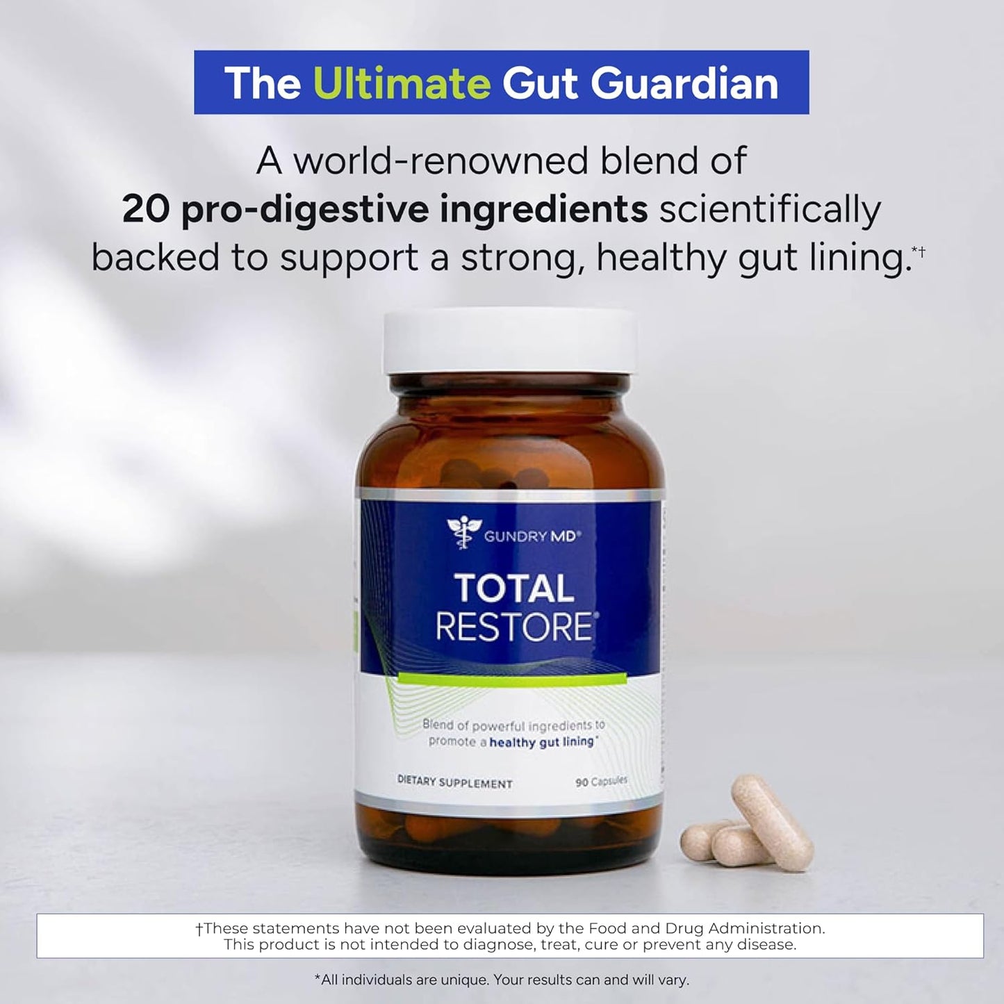 Gundry MD® Total Restore® Gut Health and Gut Lining Support Supplement - (90 Capsules)