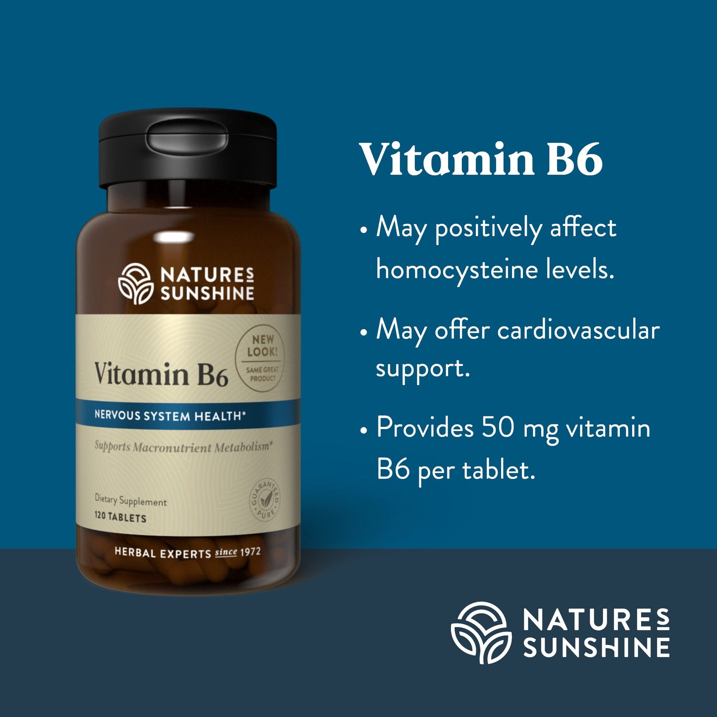 Yonune NLMUBR LUCKSIT Nature's Sunshine Vitamin B6 120 Tablets