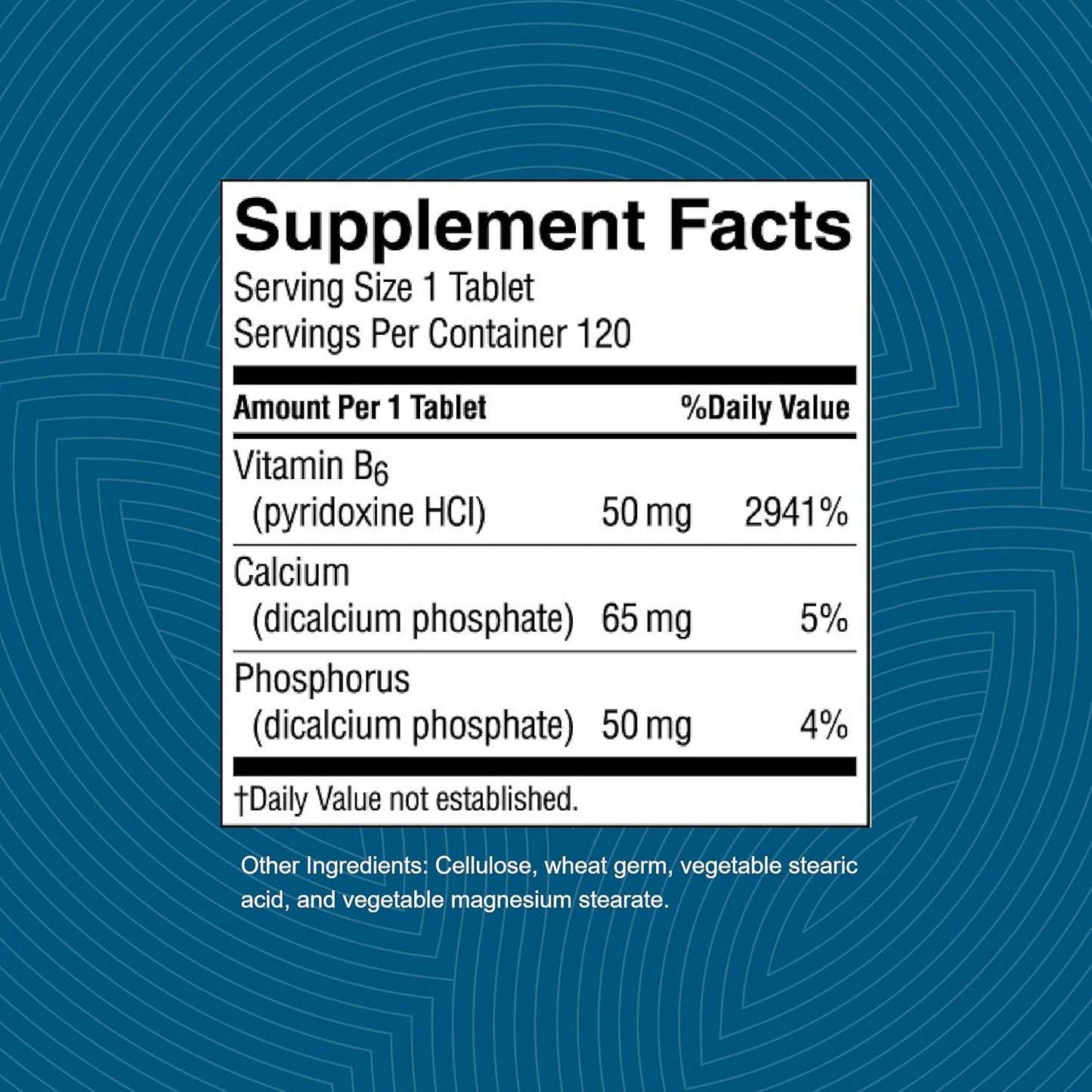 Yonune NLMUBR LUCKSIT Nature's Sunshine Vitamin B6 120 Tablets