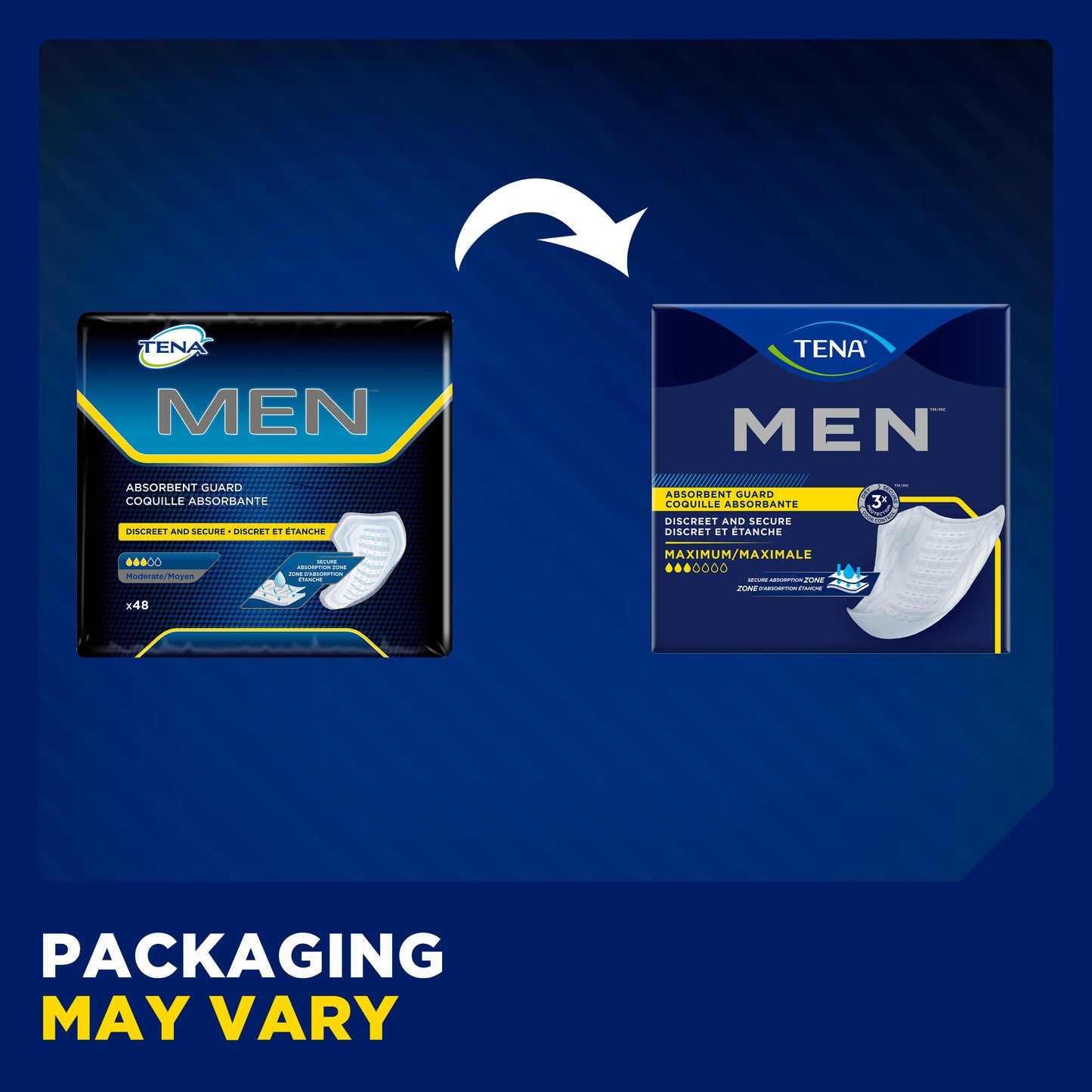 Tena Incontinence Guards for Men, Moderate Absorbency, 48 Count
