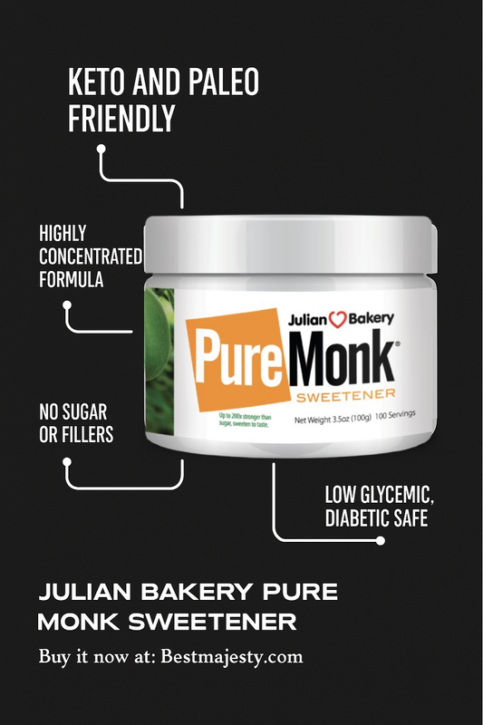 Julian Bakery Pure Monk | v25% Monk Fruit Extract | Sweetener | Sugar Free | 3.5oz | 100 Servings
