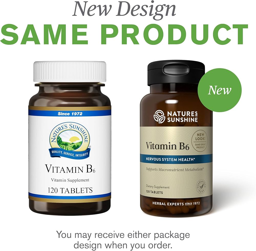 Yonune NLMUBR LUCKSIT Nature's Sunshine Vitamin B6 120 Tablets